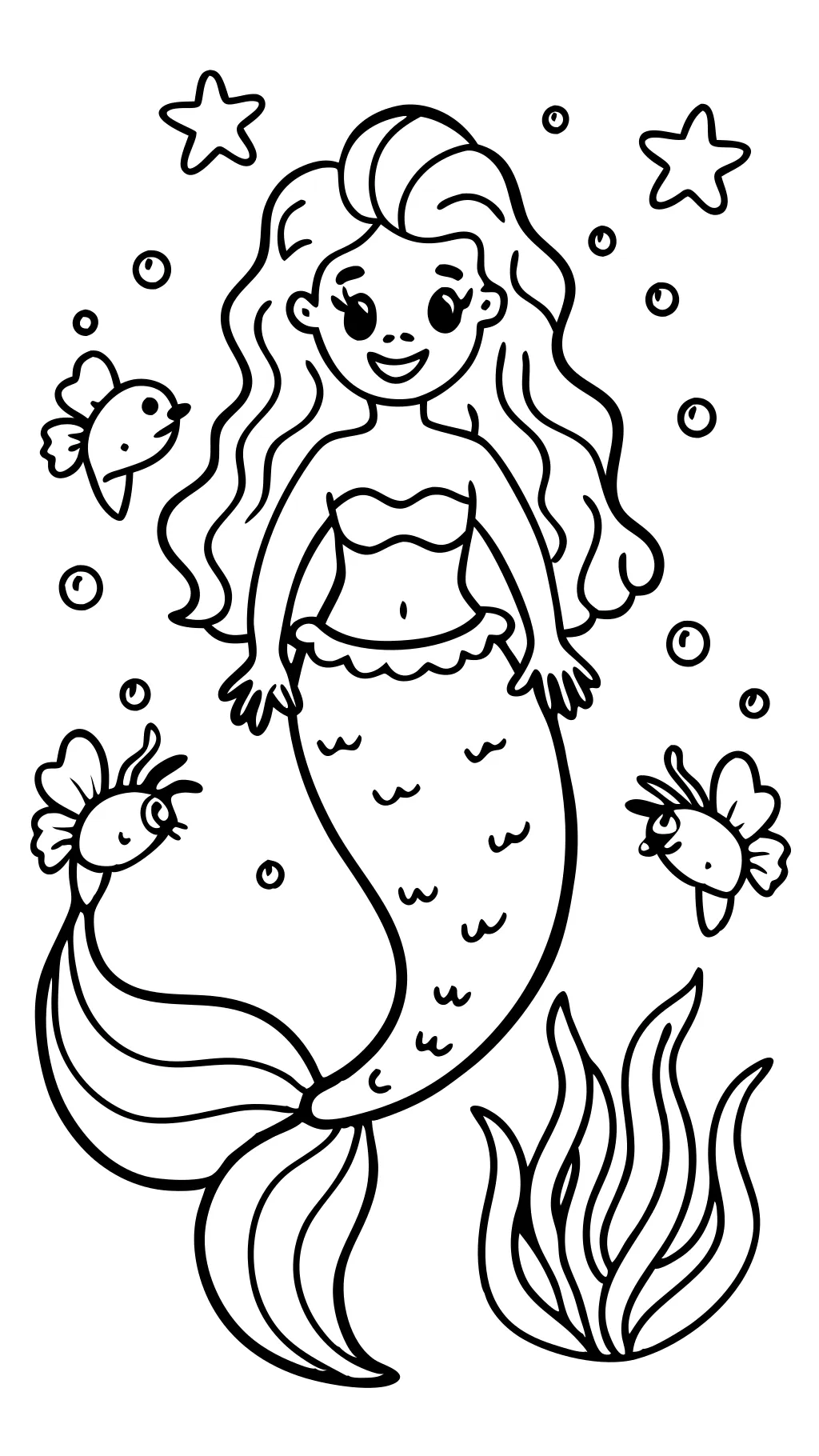 mermaid coloring pages for kids